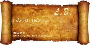 Lóth Dóra névjegykártya
